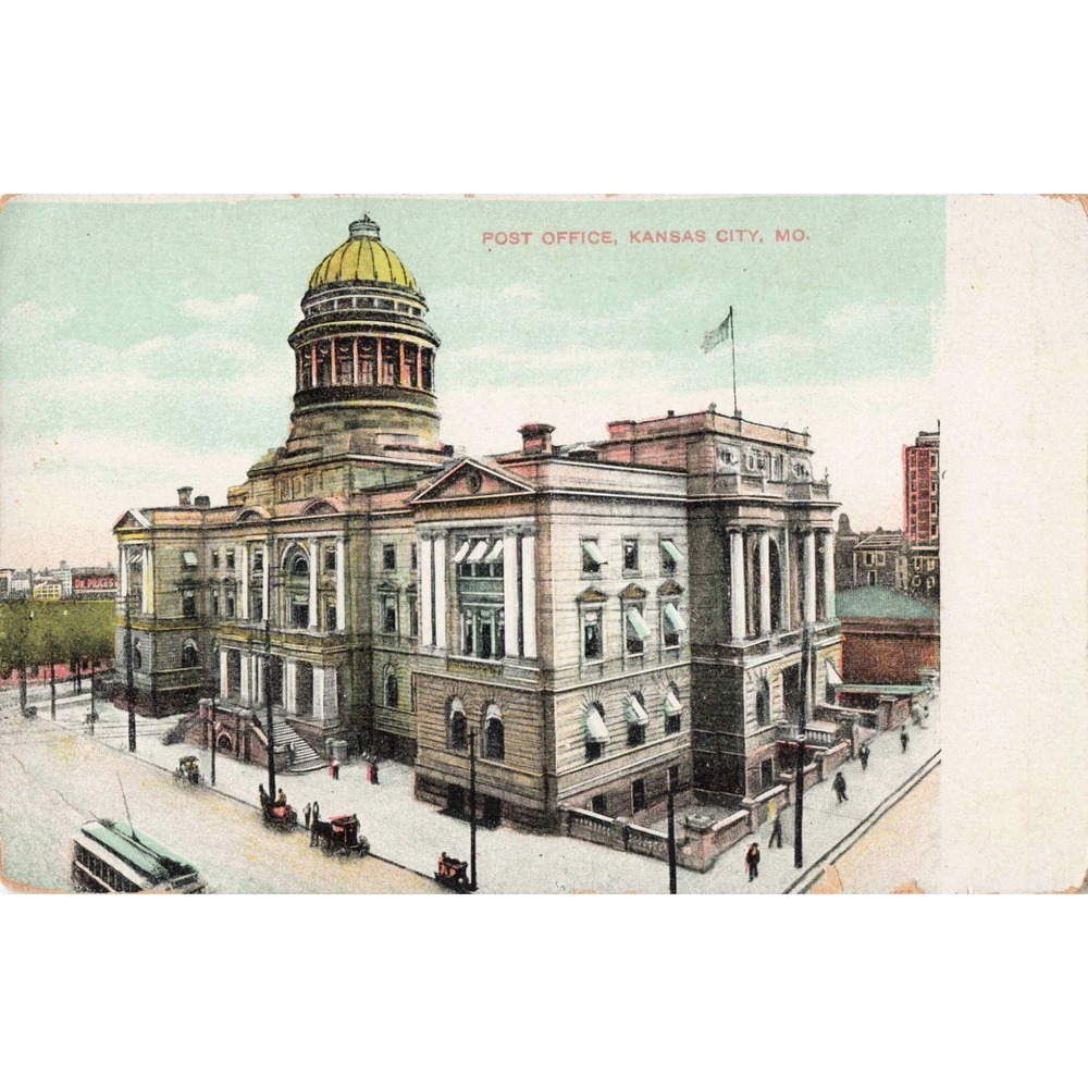 Vintage Post Office Kansas City MO Postcard S. H. Knox & Co. Printed in Germany - Picture 1 of 2